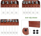 Large Adjustable Bamboo Belt Organizer Box, 6 Grids Belt Rack, Belt Organizer for Closet Shelf and Drawer, Tie and Belt Storage Organizer Wall Mount and Displayer for Men Women Father Day (Brown)