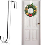 12 in Wreath Hanger Black Wreath Hangers for Front Door Wreaths Hangers Hook Over The Door Hook for Christmas Wreaths Holder Xmas Halloween Easter Home Outdoor Decorations