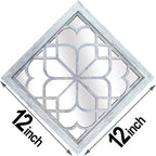 Wocred Set of 4 Mirrors Square Wall Mirror,Gorgeous Rustic Farmhouse Accent Mirror,Rustic White Color Entry Mirror for Bathroom Renovation,Bedrooms,Living Rooms and More(12”x12”4pcs)