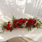 Wnvivi Artificial Flower Swag, 25.6 Inch Silk Rose Hydrangea Swag Arch Garland Front Door Decorative Floral Swags Lintel Floral Decoration for Wedding Ceremony Table Centerpiece (Pink)
