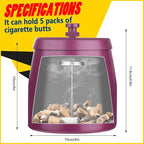 Smokeless Ashtrays For Cigarettes Indoor, Ash Tray Sets for Cigarettes Outdoor Ashtrays for Patio (Purple, Large)