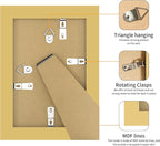4x6 Picture Frame 3 Pack - Gold Poster Frame Display Pictures 3.5x5 with Mat or 4 x 6 Without Mat for Wall Hanging Horizontal and Vertical