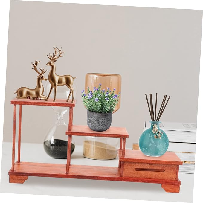 Wooden Tiered Display Stand Home Decor Aesthetic Riser for Figurines Wooden Riser Holder for Decor
