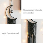 Tarklanda Moon Star Dream Catcher Decor, 2pcs Boho Home Moon Star Black Dreamcatcher, Bohemian Wall Hanging Dream Catcher Decor for Home Bedroom Craft Decoration for Holiday Mom Birthday Day Gifts