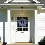 26" Lavender & Eucalyptus Wreath for Front Door, Porch, Window - Large Artificial Greenery Outdoor Wreath for Home, Farmhouse Decor - Spring, Summer, Fall, All Seasons (Purple)