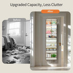 Yecaye Over the Door Shoe Organizer Hanging with Large Pockets, 8 Tier Back of Door Storage for Nursery, Closet and Bathroom, Partition Behind Door Organizers Shelf with Baby Clothes(1 Pack, Beige)