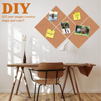 Square Felt Cork Bulletin Board Tiles, Self Adhesive DIY Felt Pin Board for Wall 30" x 20" with 35 Pushpins for Office School Home Wall Decor Stickers Memos Photos Display (Deep Camel)