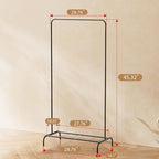 Modern Clothes Rack, 45" Height Garment Rack for Small Spaces, Stable Standing Clothing Organizer with Bottom Shelf, Portable Rack for Dorm, Apartment & Studio, 92LBS Capacity, Black