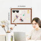 Felt Bulletin Board, 15.7''X 11.8'' corkboard Pin Board for Bedrooms Offices Home Wall Decoration, Self Adhesive Cork Board with 35 Push Pins for Paste Notes, Photos, Schedules (2 Pack)