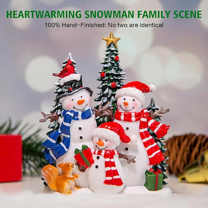 Christmas Snow Globes Lantern with Music, Snowman Snow Globes with Swirling Glitter Effects, USB/Battery Powered with 6-Hour Timer, Christmas Decorations