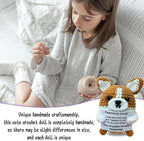 Positive Emotional Support Corgi, Funny Handmade Crochet Corgi for Brother, Valentine's Day Gift