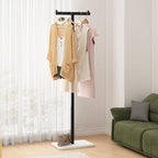 Freestanding Coat Racks with Marble Base Heavy Duty Clothes Rack Stand for Entryway, Bedroom, Living Room, Boutiques-15.7''L,BLACK
