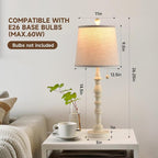 Lamps Set of 2 Modern Farmhouse Table Lamp Bedside Reading Lamps Living Room End Tables Set Lamps for Night Stands Bedroom Night Lamp,High 26.25 Inch, (White (Single Pack), High 27 inches)