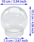 1 PCS Snow Globe Jar Empty Clear Plastic Water Globes with Screw Off Bottom Cap for DIY Crafts and Home Decoration (10 CM / 3.94 Inch)