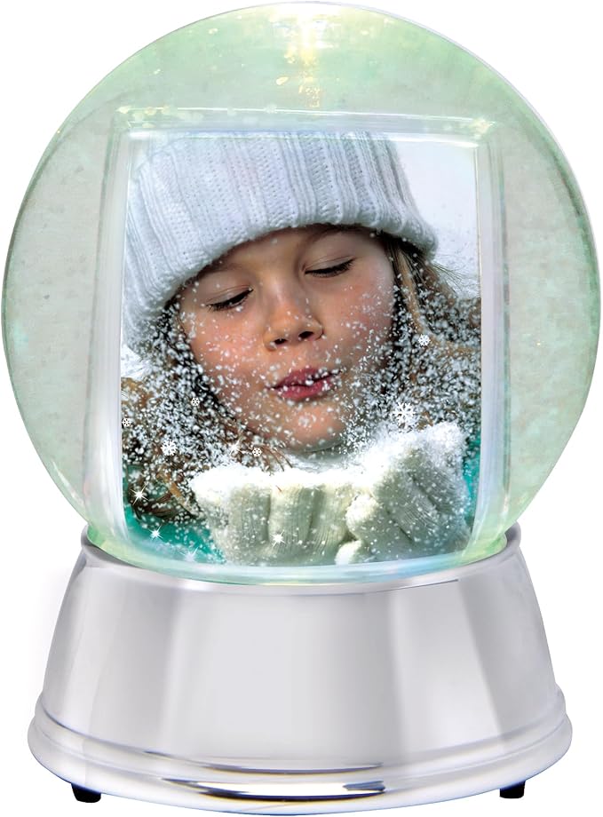 Neil Enterprises Inc. Large LED Light Up Photo Snow Globe w/Silver Base