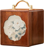 Wooden Jewelry Box for Women Walnut Wooden Jewelry Box with handle 4-Tier Jewelry Organizer for Rings, Necklaces
