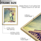 100% Solid Wood 11x14 Picture Frame Set of 5, Natural Oak Frame Display Photo 8x10 with Mat or 11 x 14 without Mat, 11 by 14 Frame Natural Wood Finish for Wall - 5 Pack/Natural/11 x14