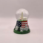 2.75" Washington DC 3-Landmark Snow Globe, Hand Painted Resin, with Glitter, White House, US Capitol, Washington Monument (Mini Flag Base Panorama Globe)