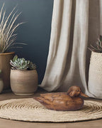 Hymmah Wooden Texture Duck Home Decor Statue Rustic Home Decorations for Living Room, Boho Sculpture Resin Animal Collectible Figurines for Indoor Decor