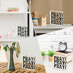 Black Gold Desk Decorations for Office, Ideal Christian Gifts for Women - Pray On It,Pray Over It - Bible Verse Desk Art, Inspirational Decor, Dorm Room Decor for Women, 4 x 4 inches(Black Gold)