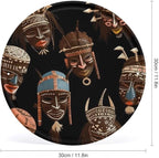 Wall Picture, with African Ritual Ethnic Tribal Printed Circular Iron Hanging Picture,Wall Art Decor,Home for Bedroom Living Room Bathroom Decor,Iron Painting 11.8X11.8 in
