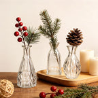 Glass Bud Vases in Bulk, 3pcs Small Glass Vase for Elegant Centerpieces,Mini Vases for Flowers,Small vases for Home Wedding Living Room Wedding Party