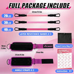 WHATAFIT Resistance Bands Set with Handles - Exercise Bands Home Gym Strength Training Equipment, Includes Door Anchor & Ankle Straps for Full Body Workout Bands, Physical Therapy - for Men and Women