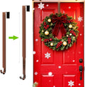 Wreath Hanger for Front Door, Adjustable from 15" to 25" Wreath Door Hanger for Christmas Fall Wreaths Decorations Hook, Brushed Bronze