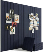 Aothia 12-Pack Felt Bulletin Board Tiles - 48x36 Modular Pin Board for Walls, 0.2" Thick Cork Board Alternative for Office & Classroom, 70 Adhesive Tabs & 40 Pushpins Included (Navy Blue)