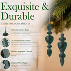 6Pcs Neutral Finial Christmas Ornaments for Tree, 3D Paper Honeycomb Hanging Decorations Vintage Christmas Honeycomb Ornaments Lanterns for Xmas Tree Winter New Year Holiday Party Home Decor