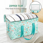 BALEINE 6-Pack Oversized Moving Bags with Reinforced Handles, Heavy-Duty Storage Tote for Clothes, Moving Supplies (Spring Stroll, 6-Pack)