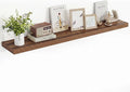 Acovy 55 Inch Floating Shelves, 55"x9.25"x1.5" Inch Deep Floating Shelves for Wall, Wooden Shelves for Bathroom, Bedroom, Living Room, Walnut,1 Piece