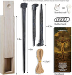 LeMeeOly Passion of Jesus Christ Crucifixion Nail, Metal Cross for Wall Decor, 3PCS Handmade Flat-Head Nails DIY Crafts 8’’,Christian Style Decor for Church Home Easter Christmas Memorials