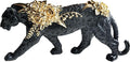 Cheetah Statue Black Gold Leopard Sculpture Home Decor Leopard Sculpture Resin Handmade Sitting Suitable for Living Room Table Center Bedroom Gift for Woman Father