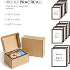 15 Pack Picture Frames Collage Wall Decor, Walnut Frame Set with 3pcs 8x10, 6pcs 5x7, 6pcs 4x6 for Gallery Display, Wall Mounting & Tabletop, Bulk Photo Frames for Living Room Decor