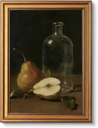 VIYYIEA Vintage Gold Framed Wall Art for Living Room, Fruits Canvas Prints Home Decor, Oil Painting Picture, Bedroom Wall Decor Gifts for Friends or Family -【Pear by the Bottle】-(16L x 12W)