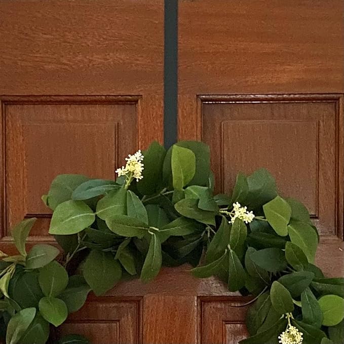 Haute Decor Dual-Sided Wreath Hanger (Matte Black) - Hang Decorations on Front and Back of Your Door - Strong Hooks Hold up to 20 pounds on Each Side