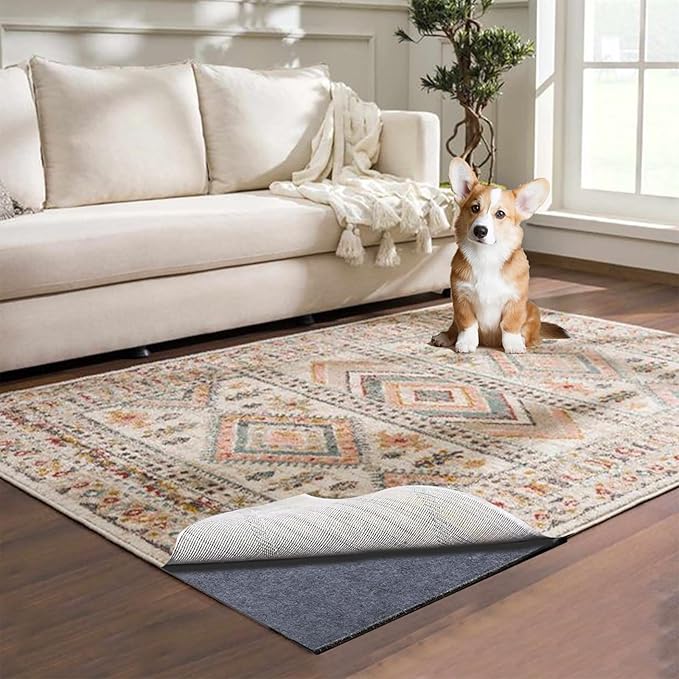Waterproof Rug Pad, 2x3 ft Area Rug Non-Slip Carpet Pad, 1/4" Thick Non-Slip Rug Pads for All Floors and Finishes, Felt Pad for Hardwood Floors, Keeps Carpets in Place Soft and Safe