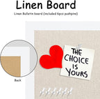Linen Bulletin Board, 11.8"x35.4" Large Pin Board,Cork Board for Walls, Fabric Bulletin Board for Office Home Kitchen Decorative,Vision Board