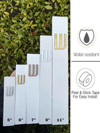 A&S Mezuzot Modern Concrete Mezuzah Case with Scroll, Easy Peel and Stick Mezuza (White+ Gold Shin, 11 Inches)