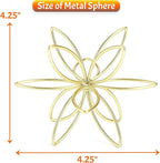4.25" Gold Sphere Decor, Metal Handmade Floral Decorative Sculpture, Abstract Tabletop Decorative Ball for Home Metal Sphere Decor
