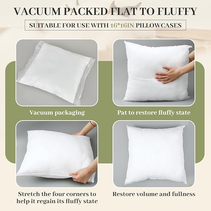 Soaoo Set of 30 Fluffy Throw Pillows Insert Bulk 18 x 18 Inches White, Filled in 400g Polyester Fiber, Decorative Square Pillow for Couch Sofa Bed and Party Supplies