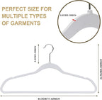 Quality Hangers 20 Pack Non-Velvet Plastic Hangers for Clothes - Heavy Duty Coat Hanger Set - Space-Saving Closet with Chrome Swivel Hook, Functional Non-Flocked Hangers - Cream White