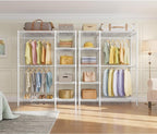 VIPEK V7 Garment Racks for Hanging Clothes Heavy Duty Clothes Rack with Shelves, Portable Closet Rack Metal Clothing Racks 5 Tiers Freestanding Closet Wardrobe System, Max Load 670lbs, White