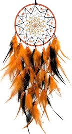 Black and Orange Dream Catcher Feather Dream Catchers Wall Decor Handmade Dreamcatcher Wall Hanging Ornament for Bedroom Living Room Home Decor