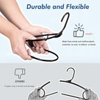 HOUSE DAY Plastic Hangers 20 Pack, Space Saving Clothes Hangers with Built-in Hooks, Durable & Strong Closet Organizers and Storage, Dorm Room Essential, Perfect for Shirts, Coat, Pants, Dress - Black