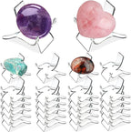 (24 PCS 2.2 x 1.69 x1.89 inch Crystal Display Stand,Acrylic Rock Display stands,Clear Display Easel Stands Pedestal for Crystal Geodes Rock Mineral Agate Fossil Coral crystal/gemstone Small Collectibles Display Stands (Medium)