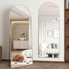 Full Length Mirror 56"x16" Arch Floor Mirror with Stand Arched Mirrors Full Body Mirror Silver Standing Hanging or Leaning Against Wall for Bedroom Entry