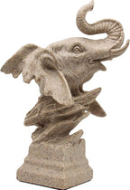 H&W Sandstone Elephant - Statue Decoration for Home/Study/Living Room, Great Collectible Figurines, Best Gift for The Man, Sandstone Color
