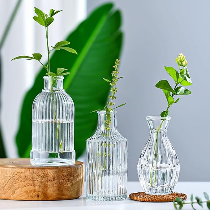Brajttt Glass Bud Vase Set of 32 pcs,Bud Vases in Bulk,Small Vases for Centerpieces, Mini Flower Vase Bulk for Rustic Wedding Home Table Decorations